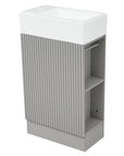 18.6" Textured Gray Bathroom Vanity Cabinet with Sink And Two-tier Shelf