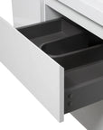 48 inch white floating bathroom vanity with deep U-shaped drawer for organized bathroom storage | Ace Decor