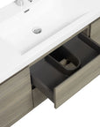 59 inch vanity single sink integrated solid surface basin close-up detail | Ace Decor