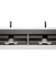 71 inch bathroom vanity rear view showing wall-mounted structure | Ace Decor