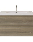 Oakmere Series 36" Ash Grey Bathroom Floating Vanity with Resin Sink & 2 Soft-Close Drawers