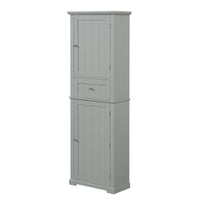 Norrin 67.3" Grey Tall Narrow Bathroom Storage Cabinet with Drawer & Shelves