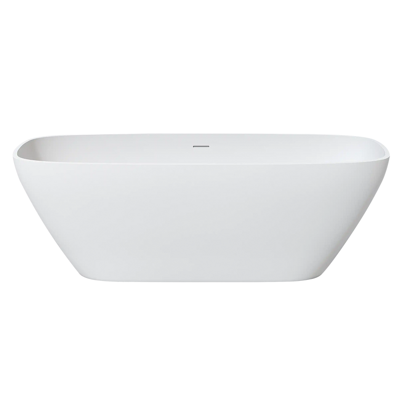 67'' Solid Surface Rectangular Soaking Bathtub – Deep 17.91'' Bath, Stain-Resistant