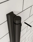 framed pivot glass shower door color:matte black