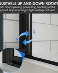 Durable pivot system with lift-and-lower function ensures smooth operation and long-lasting performance.