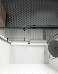 Aurevo-X Series 60" x 74" Minimalist Frameless Sliding Shower Door In Matte Black