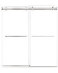 72 x 76 chrome frameless shower door sliding design with dual towel bar handles and modern minimalist style | Ace Decor