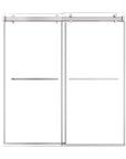 72 x 76 chrome frameless shower door sliding design with dual towel bar handles and modern minimalist style | Ace Decor