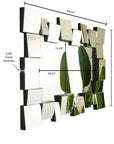 Dimension-view image of a 39 x 29 modern decorative mirror showing frame thickness and measurements | Ace Decor