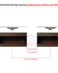 Monterey Series 84" Double Floating Bathroom Vanity in California Walnut with Side Cabinet and Integrated Sink