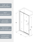 32‘’ x 72'' Black Framed Pivot Shower Door – Easy Access & Watertight Seal