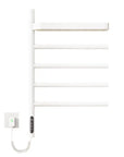 Cylion Series 18" x 27" Electric Towel Warmer with Round Bars and Shelf - White