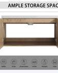 Monterey Series 36" Floating Bathroom Vanity in Imitative Oak with Integrated Sink and Double-Door Storage Cabinet