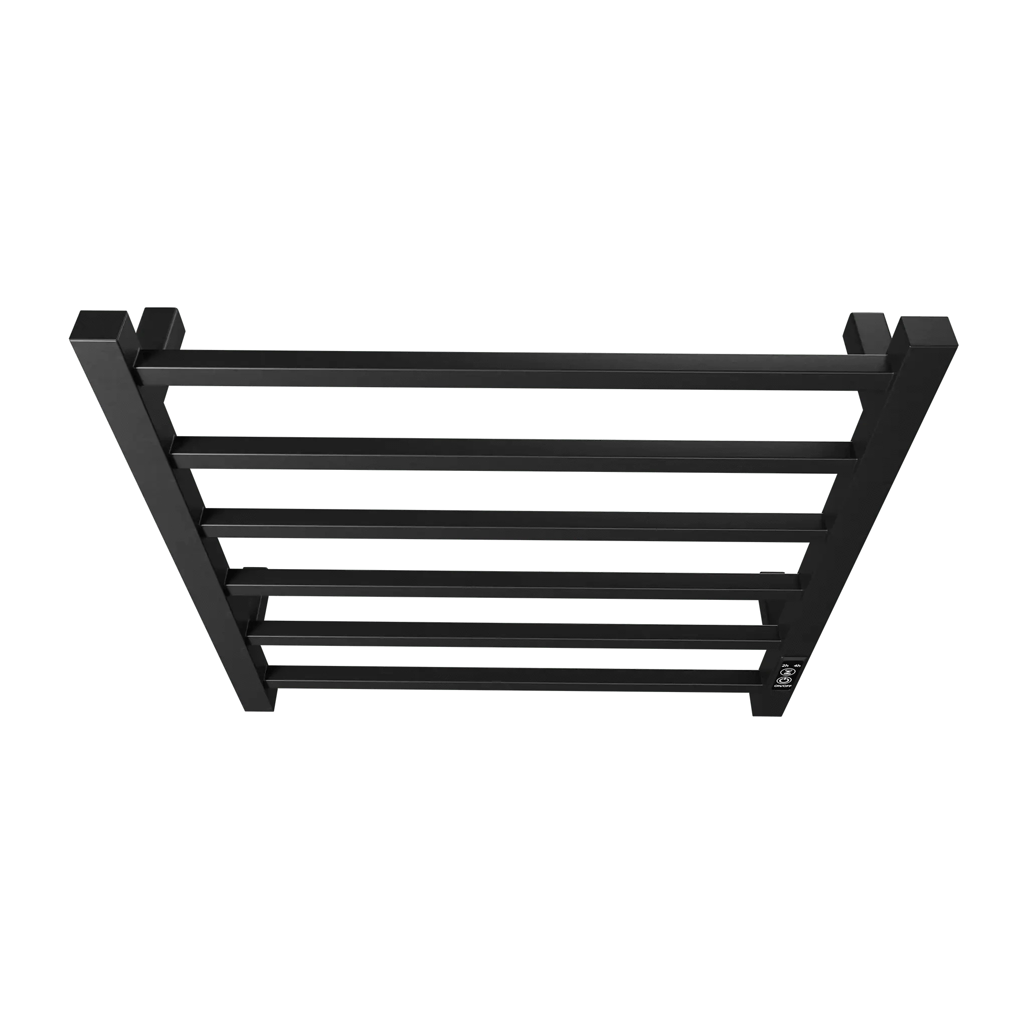 6-Bar Black Electric Heated Towel Rack - Wall-Mounted Towel Warmer with Timer color: Black