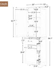 Valmor 68.1” Tall Black Bathroom Storage Cabinet Dimensions.