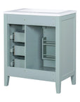 30 inch green bathroom vanity back view | Ace Decor