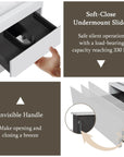 Oakmere Series 30" White Bathroom Floating Vanity with Resin Sink & 2 Soft-Close Drawers