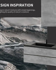24"-47" Floating Dark Grey Corner Vanity with Matte Black Sink - 2 Soft Close Drawers