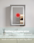 Hawley 26" LED Light Mirror Bathroom Cabinet with intelligent defogging mirror.