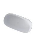 The Lissome 51-inch freestanding stone resin deep soaking bathtub with a smooth, elegant oval silhouette on a pure white background.