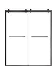 Aurevo-X Series 60" x 74" Minimalist Frameless Sliding Shower Door In Matte Black