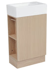 18.6" Natural Oak Bathroom Vanity Cabinet with Sink And Two-tier Shelf