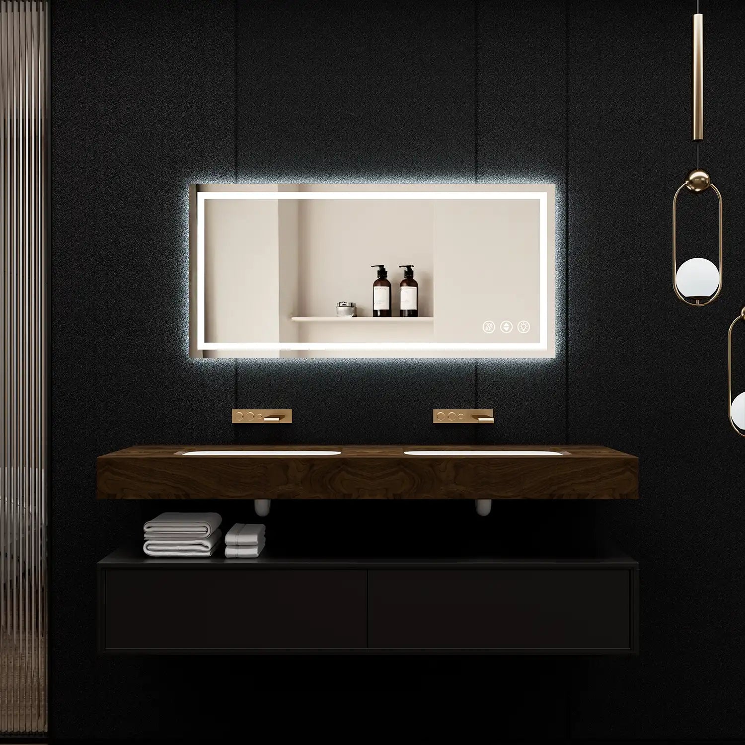 84"*40" Adjustable LED Bathroom Vanity Mirror with Brightness Memory – Anti Fog