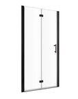 AeroFold Series 36" x 72" Matte Black Semi-Frameless Bi-Fold Shower Door