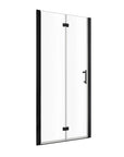 32" x 72" Matte Black Semi-Frameless Bi-Fold Shower Door