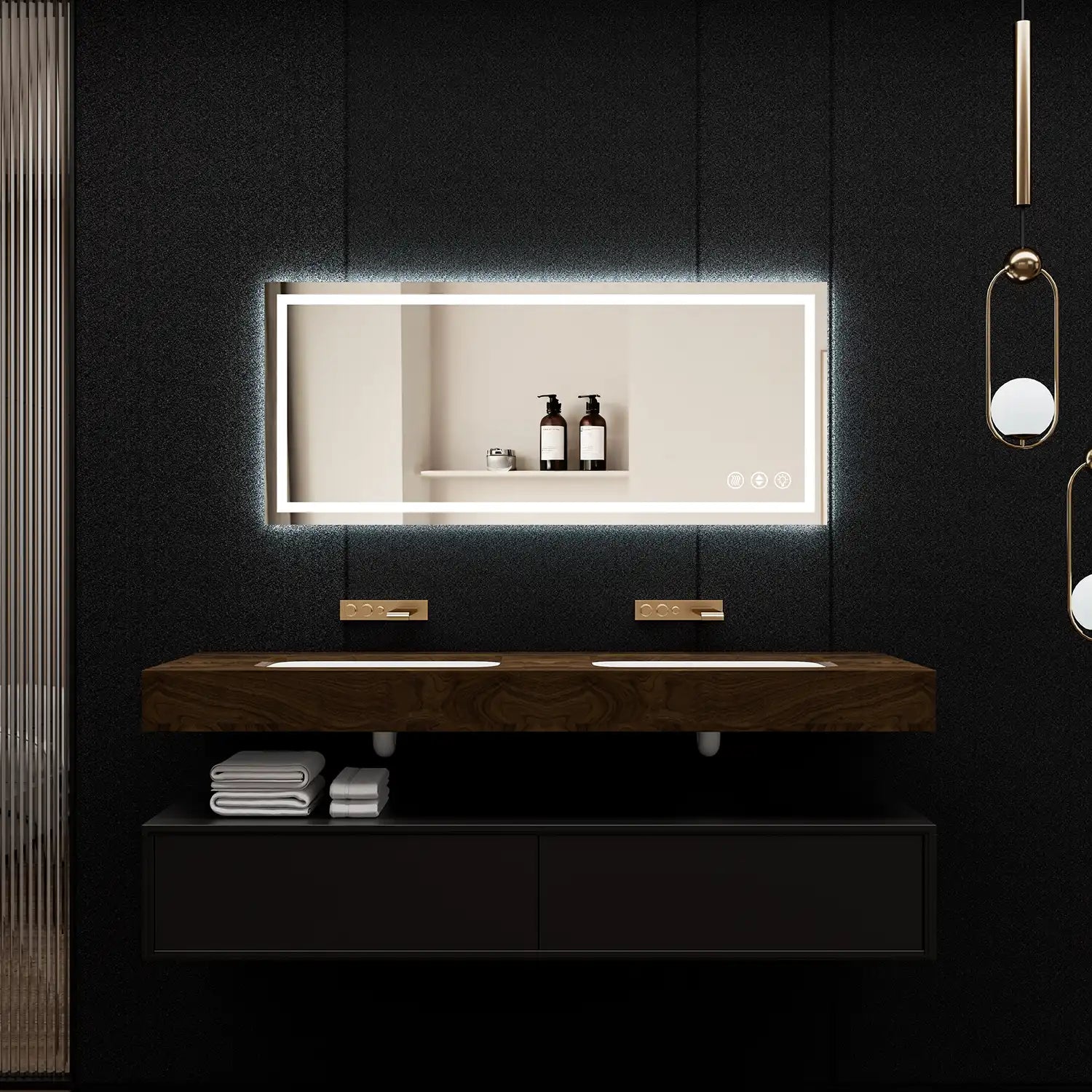 88"*38" Adjustable LED Bathroom Vanity Mirror with Brightness Memory – Anti Fog