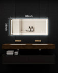 88"*38" Adjustable LED Bathroom Vanity Mirror with Brightness Memory – Anti Fog