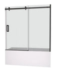 AquaShield 56-60" Frameless Bathtub Door - Matte Black