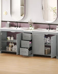 Elysian 84" Freestanding Bathroom Vanity with Double Sinks – Grey