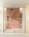 Vantelle-X Series 56-60" x 74" Frameless Double Sliding Glass Shower Doors - More Open, Leak-Free