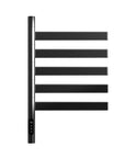 Velin Series 18 x 27 black electric towel warmer for bathroom with 6 rotating bars and digital control panel | Ace Decor