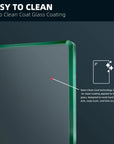 Close-up of the 60 x 72 framed shower door’s nano clean-coated glass surface for easier maintenance | Ace Decor