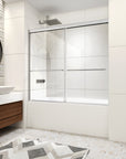 Montra Series 60" W x 58" H Chrome Framed Double Sliding Bathtub Shower Doors