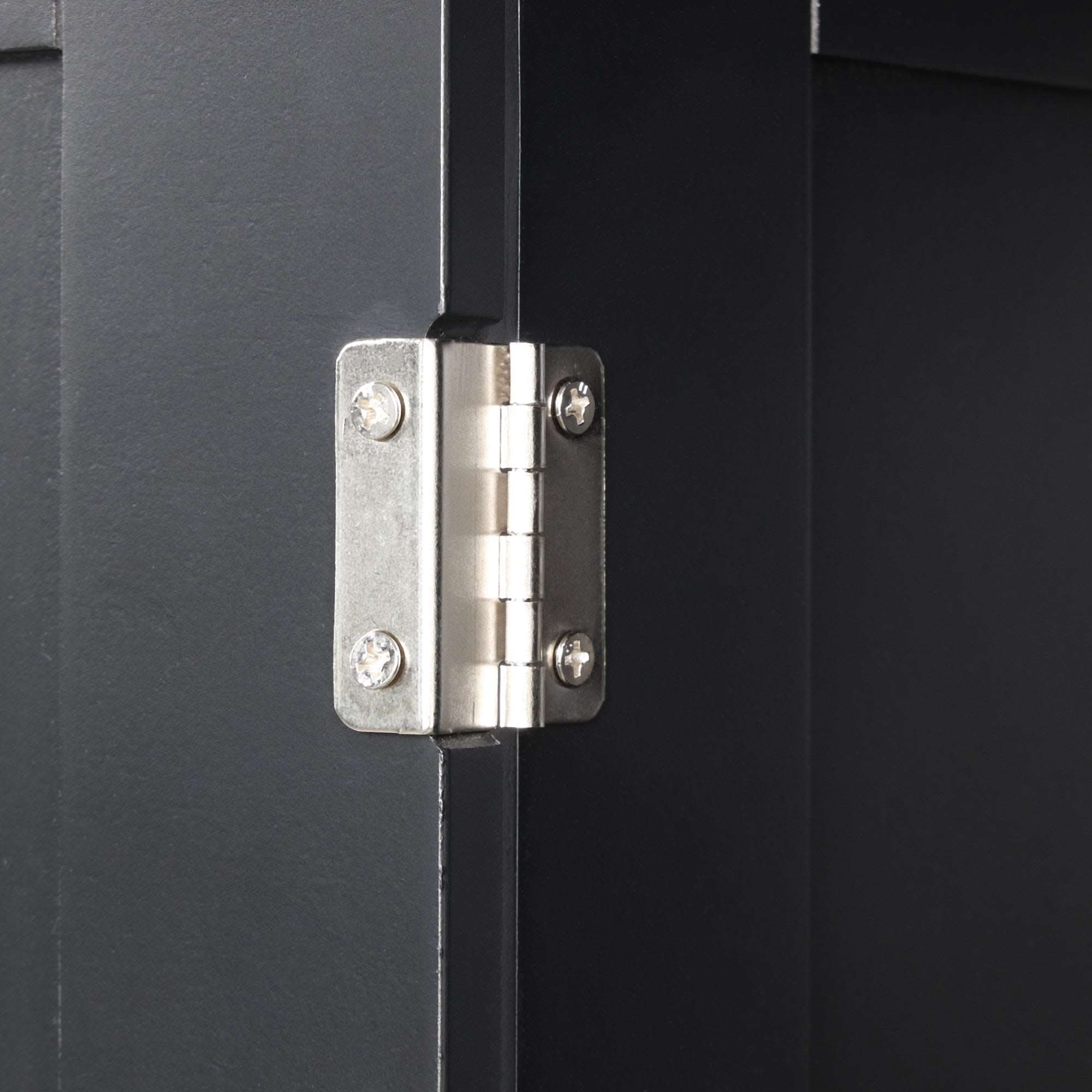 Valmor 68.1” Tall Black Bathroom Linen Cabinet hige quality hinge.