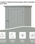 Norrin 67.3 inch grey bathroom storage cabinet made of MDF material, waterproof and easy to clean surface.