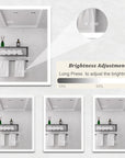Calvante 28 inch LED mirror cabinet with adjustable LED lighting, from 10% to 100% brightness adjustment.
