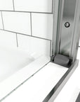 60" x 74" Sliding Semi-Frameless Glass Shower Doors in Brushed Nickel - 8mm Thick, Bypass Entry