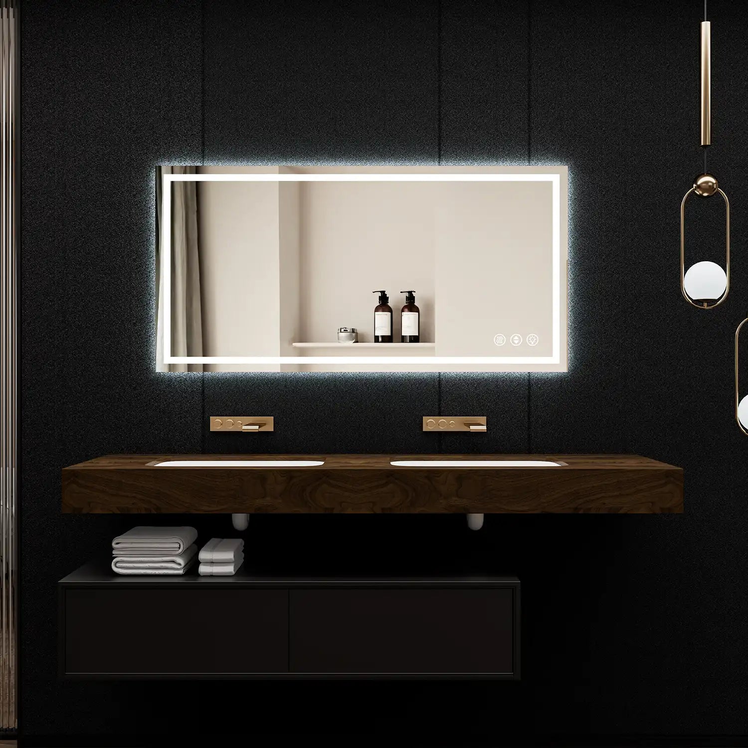 96"*48" Adjustable LED Bathroom Vanity Mirror with Brightness Memory – Anti Fog