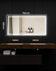 96"*48" Adjustable LED Bathroom Vanity Mirror with Brightness Memory – Anti Fog
