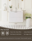 Oakmere Series 30" White Bathroom Floating Vanity with Resin Sink & 2 Soft-Close Drawers