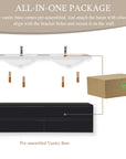 Pre-assembled wall-mounted bathroom vanity with pre-drilled mounting holes.