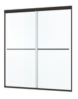 48" x 70" Framed Bypass Shower Doors in Matte Black - Dual Sliding, 6mm Tempered Glass, Towel Bar Handles