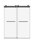Trivon Series 48" x 76" Frameless Bypass Shower Door – 5/16" Tempered Glass, Matte Black