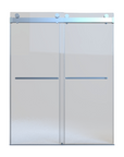 60" x 76" Frameless Sliding Shower Door for Bathroom - 3/8'' Tempered Glass, Bypass Design
