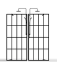 34'' x 72'' Clear Glass Matte Black Panel Shower Door with Grid Frame & Stabilizer Bar