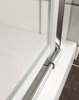 Bottom waterproof seal detail of semi-frameless pivot shower door | Ace Decor
